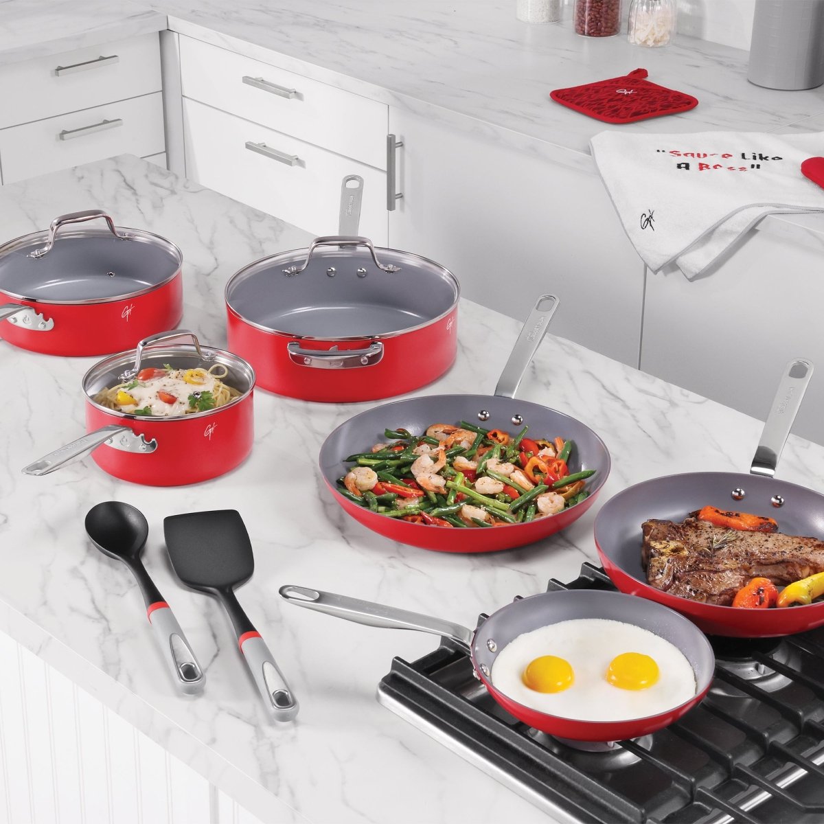 Flavortown Ceramic Cookware 11 Piece Set